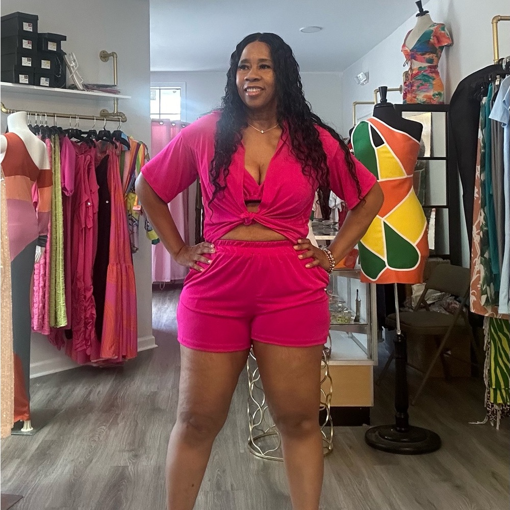 Vibrant Pink Two-Piece Set